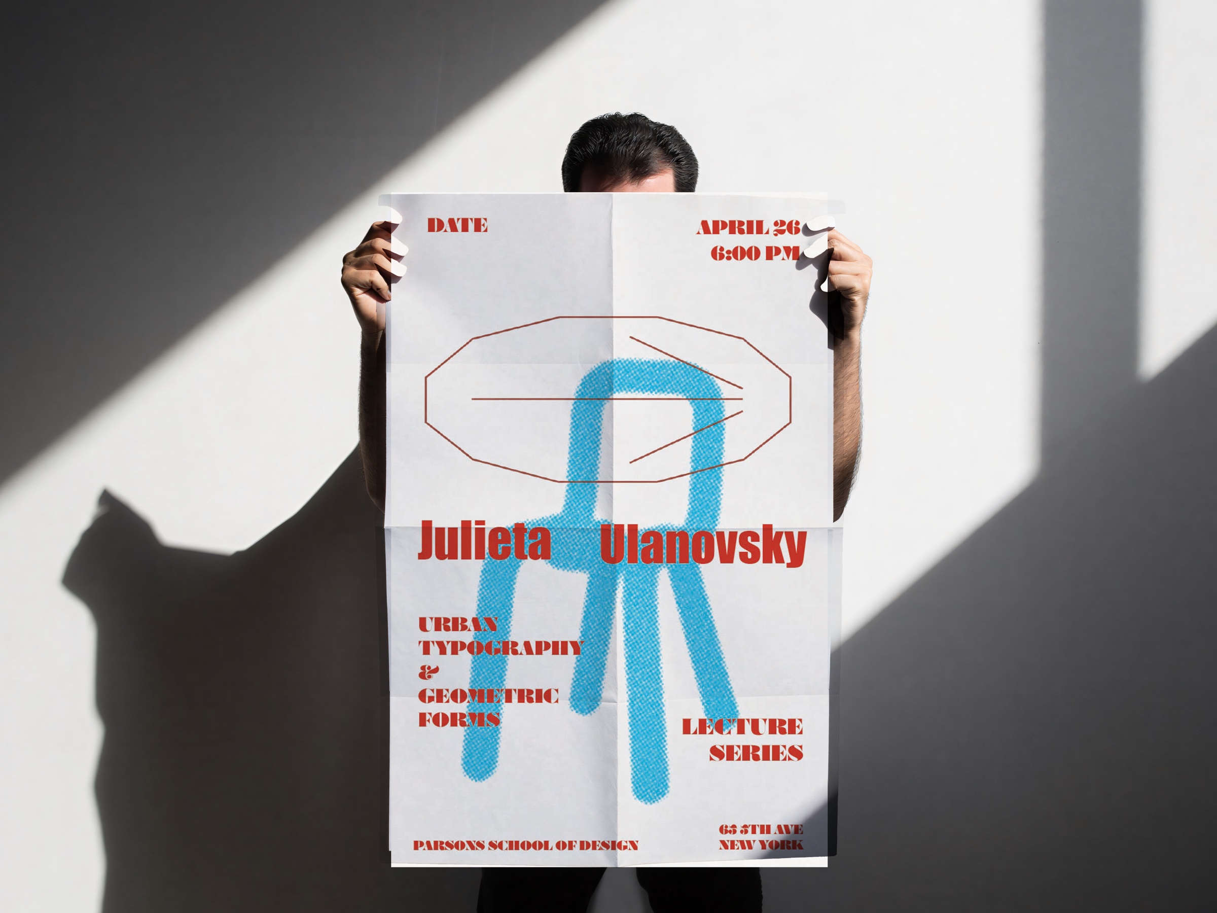 Poster held in a sunlit mockup